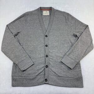 Banana Republic Heritage Collection Fleece V Neck Cardigan Pockets Gray Size XL